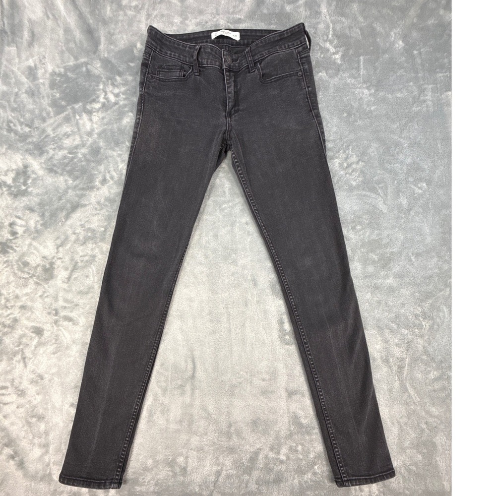 Abercrombie & Fitch Womens Skinny Jeans Faded Black Size‎ 6 W28 Low Rise Denim